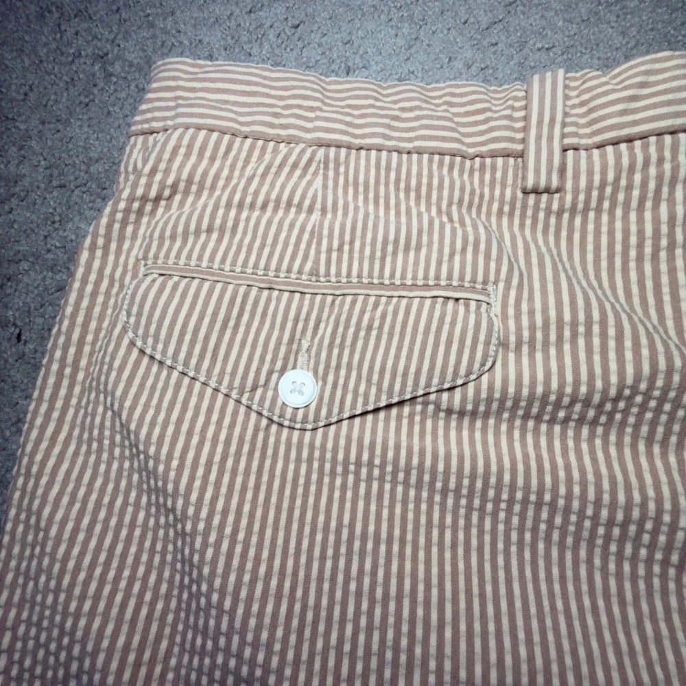 Polo Ralph Lauren Seersucker‎ Shorts Mens 38 Tan White Striped Excellent Cotton